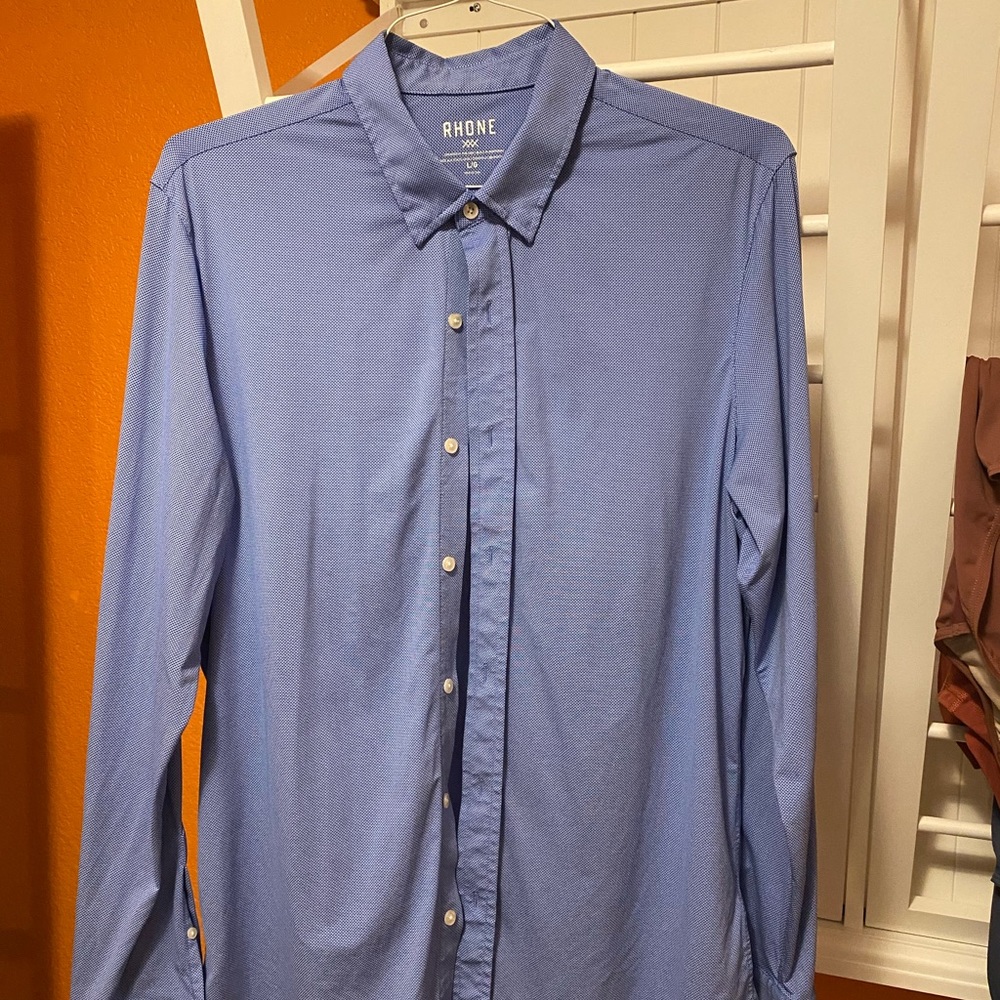 Rhône Commuter button down long sleeve blue Sz L